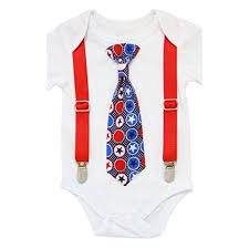 Noah S Boytique Baby Boy Fourth Of July Outfit With Star Tie And Red Suspenders Newborn Walmart Com