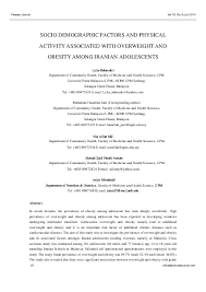 It is a growing concern in. Pdf Socio Demographic Factors And Physical Activity Associated With Overweight And Obesity Among Iranian Adolescents Ariyo Movahedi Academia Edu
