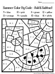 Kids will be working on writing skills, letter recognition, and will start to read the words. Summer Coloring Pages Color By Code First Grade By Mrs Thompson S Treasures