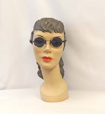 Ethel Blue Marble Art Deco Small Round Sunglasses Retro 1920s 1930s Style  UV400