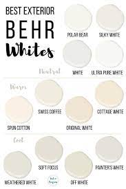 The 5 best white exterior paint colors that we tested for our home! Best Behr White Paint Colors For Exteriors White Paint Colors Behr White Paint Colors Off White Paint Colors