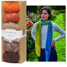 Interlooping (fig.c) consists of forming yarn(s) into loops, each of which is only released after a succeeding loop has been formed and intermeshed with it. Rowan Kidsilk Haze Rust Fade Pack With Free Scarf Knitting Pattern Justhands On Tv