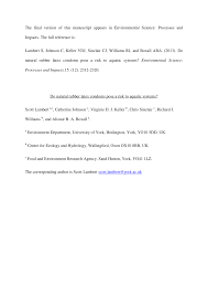 It'll arrive in 2 to 3 weeks. Pdf Do Natural Rubber Latex Condoms Pose A Risk To Aquatic Systems