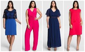 Un conjunto con pantalón y blusa larga estilo vestido y un collar que llama la atención a tu bello rostro. Vestidos De Fiesta Tallas Grandes Para Invitadas Curvy