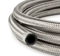 AN8 Rubber Stainless Braided Fuel Oil Coolant Hose Line