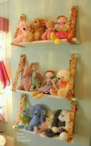 Dyi Shelf For Stuffed Animals Plush Dolls Wall Holder Small Piece Of Wood Hard Plastic Or Even Strong Ca Diy Toy Storage Soft Toy Storage Storage Kids Room