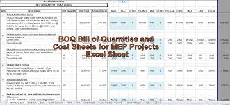 Bill of quantities excel template is a template which can be used to create reports based on a range of financial data from a company or a single financial item. Engineering Xls Boq Bill Of Quantities And Cost Sheets For Mep Projects Excel Sheet