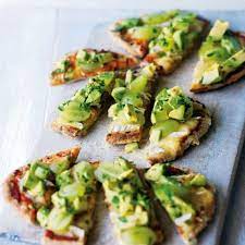 Pitta Pizzas With Brie And Avocado Recipe Grape Recipes Avocado Snack Recipes Appetizer Recipes