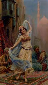 The Blue Veil Fabio Fabbi Italian 1861 1946 Oil On Canvas The Blue Veil An Orientalist Work Most Likely Inspired By A Vi Dance Paintings Art Italian Art