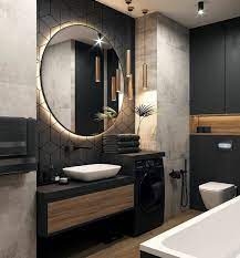To kickstart the design process, we're sharing more than 100 beautiful bathrooms. Black Bathroom Bathroom Interior Design Modern Bathroom Design Bathroom Inspiration Modern