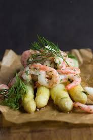 Scandinavian Prawn Salad On White Asparagus Recipe On Yummly Yummly Recipe White Asparagus Recipes Prawn Salad Asparagus Recipe