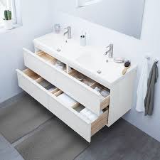 A drop in cast iron sink is an easier fit, and allows a smaller cabinet (24 inch v. Godmorgon Sink Cabinet With 4 Drawers High Gloss White 55 1 8x18 1 2x22 7 8 Ikea