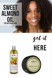 Almond oil lubricates the hair strands and reduces friction between them while production: The Amazing Benefits Of Sweet Almond Oil For Natural Hair Natural Hair Styles Natural Curly Hair Care Natural Hair Care Tips