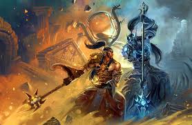 Fantasy wallpaper warrior vs wizzard. Sorcerer Warrior Mage Wizard Magic Wallpaper Resolution 2200x1436 Id 439332 Wallha Com