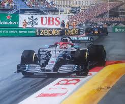 Lewis hamilton won the 66th monaco formula 1 grand prix today. Lewis Hamilton Monaco Gp 2019 Painting By Simon Ward