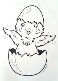 Bird Cartoon Pictures Black And White Cute Cartoon Hatching Bird Marker Drawing Bird Doodle White Bird Tattoos Bird Paintings On Canvas