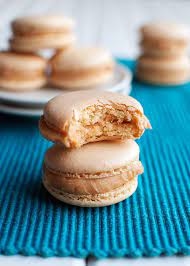 Salted Caramel Macarons The Tough Cookie Recipe Macaron Recipe Macaron Flavors Salted Caramel Macaron