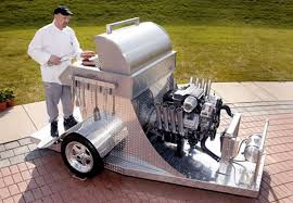 The fire pit is designed and crafted by metal artist michael finney. Badass Barbecues Cool Material