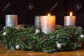 Christmas advent wreath with nativity scene four burning candle advent wreath with nativity scene in middle. Advent Wreath With Two Burning Candles Stock Photo Picture And Royalty Free Image Image 11600053