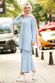Pantolon Tunik Ikili Bebek Mavisi Tesettur Takim 51141bm Neva Style Com Te Tesettur Tunik Modelleri 2020 Bebek Mavisi Tunik Pantolon