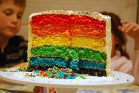 This Is A Really Cute Rainbow Cake I Might Make For A Fancy Nancy Party With Girly Colors One Bowl Cake Recipe Rainbow Cake Novelty Birthday Cakes