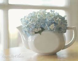 Flower Filled Teapot Tea Pots Blue Hydrangea Hydrangea