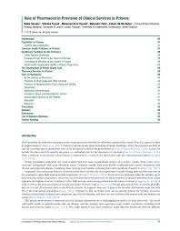 Pdf Role Of Pharmacist In Provision Of Clinical Services In Prisons