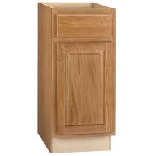 Hampton Bay Hampton Assembled 15x34 5x24 In Base Kitchen Cabinet With Ball Bearing Drawer Glides In Medium Oak Kb15 Mo The Home Depot Base Cabinets Clean Kitchen Cabinets Adjustable Shelving