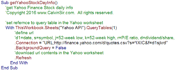 Stock Analysis With Access Sql And Excel Vba Yahoo Finance