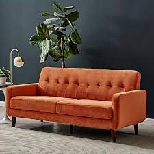 Cherry Tree Furniture Clarence Sofa Burnt Orange Velvet 3 Seater Vercia Fashion Group