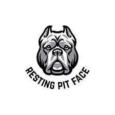 Resting Pit Face Pitbull Logo In 2020 Dog Illustration Pitbulls Dog Design