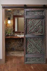 Hand Carved Rustic Barn Door Custom Size Exterior Front Door Sliding Interior Doors Coffee Table Dining Table Headboard Wall Art Decor Rustic Barn Door Door Design Custom Sliding Doors