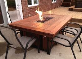 Exterior Endearing Rectangular Wooden Outside Propane Fire Pits Table Design With Cool Arm Chairs Ideas Grea Outdoor Fire Pit Table Fire Pit Table Fire Table