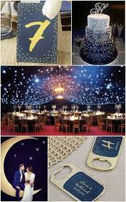 Using these ideas you can make your wedding more romantic, memorable and touching! Under The Stars Navy Blue Gold Wedding Ideas From Hotref Com Underthestarswedding Navy Blue And Gold Wedding Wedding Themes Unique Blue Gold Wedding