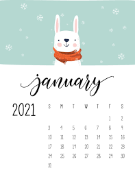 January 2021 Calendar Cute Winter Animals In 2020 Winter Animals Cute Calendar Diy Calendar