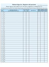 Patient Sign In Sheet English Spanish
