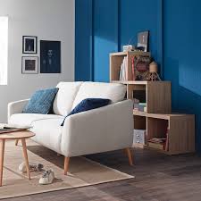 Salon cocooning en blanc et bleu marine aux accents bohème chic. Salon Beige Et Bleu 15 Idees Et Inspirations Pour Votre Deco