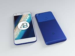 Realistic Really Blue Google Pixel Xl Mockup Pixel Xl Photoshop Mockup Free Google Pixel Xl