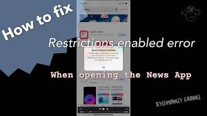 How To Get Rid Of News App Restrictions Enabled Error Message Youtube