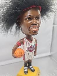 3-30-2002 Houston Rockets Moochie Norris Real Hair Bobblehead RARE SGA  Vintage