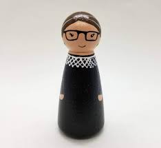 Ruth Bader Ginsburg Peg Doll Inspirational Woman Peg Doll Etsy Peg Dolls Wood Peg Dolls Clothespin Dolls