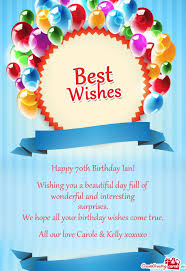 You can't go wrong with these! Happy 70th Birthday Ian Free Cards