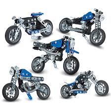 While it starts working, you can almost feel the energy flowing through this quiet machine. Meccano 5 Motos To Build Construction Toy