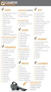 Campus Checklist College Checklist College Packing University Checklist