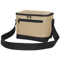 BuyAgain Lunch Bag, 600D Poly Small 6 Can Insulated Reusable Lunch Cooler  Bag PEVA Water-resistant Lining for Women Men Adult Work, Khaki