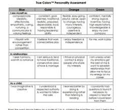 Are you looking for free printable colors personality assessment? True Colors Personality Test