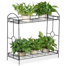 Take your home garden to the next level this orchid shelf of green lotus, living room bedroom flower shelf, multi storey indoor iron balcony flower. Topeakmart 2 Tier Metal Plant Stand Outdoor Indoor Flower Stand Rack W Tray Design For Garden And Home Black 33 5 X 13 4 X 31 9in W X D X H Buy Online In Angola At Angola Desertcart Com Productid