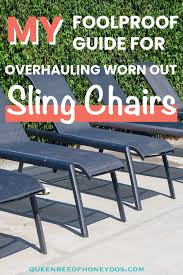 How To Repair Sling Chairs Chaises Sling Chair Lounge Chair Outdoor Outdoor Chaise