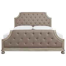 Shop 1,200 top upholstered panel bed and earn cash back all in one place. Benchcraft By Ashley Falkhurst King Upholstered Panel Bed With Tufted Grayish Brown Fabric Royal Furniture Upholstered Beds