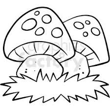 Black And White Mushroom Cartoon Mushroom Black White Vector Clipart In 2020 Cartoon Mushroom Vector Clipart Clip Art